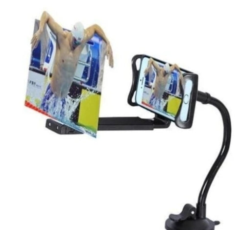Amplificateur d'écran HD 3D 12" pour Smartphone — Loupe de Projection avec Support